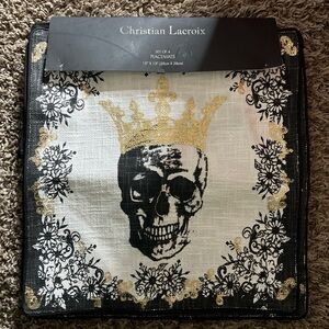 Christian Lacroix Gold Crown Skull Placemats